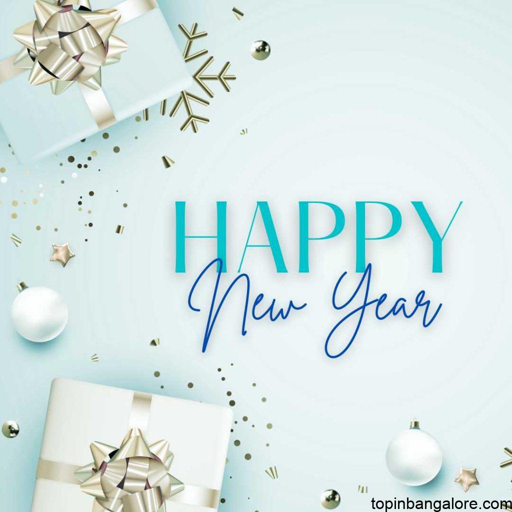 Happy new year lalest banner with wonderful backround and blue letters.