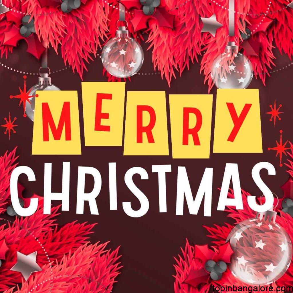 Merry christmas wishing banner with amazing and surprising backround colours, lights and decoration.