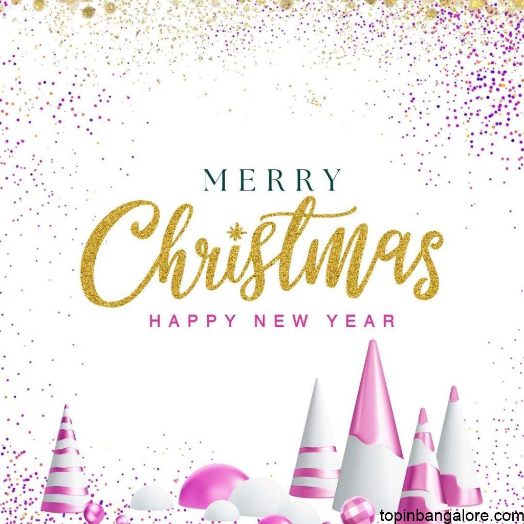 The wonderful colours backround and merry christmas happy new year words phrase.